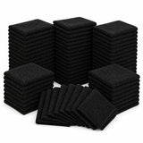 BaHoki Essentials Professional Microfiber Towels, 15x15, 50 Pack, Jet Black