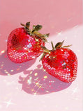 RYMILIE Pink Diamond Art Painting Kits for Adults,Strawberry Full Drill Diamond Dots Paintings for Beginners, Round 5D Paint wit