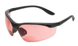 Calabria 91348 Pink FL-41 Tinted BiFocal Safety Glasses +3.00 Fluorescent Blue Light Sensitivity Indoors Outdoor Photophobia