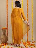 Anni Designer Women'S Rayon Blend Straight Embroidered Kurta With Pant & Dupatta (Likha Yellow_4Xl_Yellow_Xxxx-Large),Yellow,4XL,Rayon Blend,Regular,