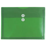 JAM PAPER Plastic Envelopes with Button & String Tie Closure - Letter Booklet - 9 3/4 x 13 - Green - 12/Pack