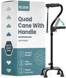 PELEGON Quad Cane for Women & Men for Stability (300LB) - Adjustable Walking Cane with A Large 4 Pronged Base for Balance & Stab
