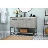 Elegant Decor Sloane 48 Mdf And Steel Single Bathroom Vanity In Concrete Gray