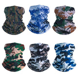Eazzea 6Pcs Boho Headband Scarf Tube Bandana Face Mask Hairwrap For Women Sweatband Head Wrap For Yoga Fishing Hiking Spa (Camou