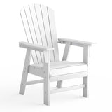 Costaelm Outdoor Adirondack Chair, HDPE Patio Balcony Chairs, Portside Seashell Nautical Curveback Adirondack Chairs and Fire Pi