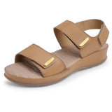 DOCTOR EXTRA SOFT Comfortable Womens Sandals with Memory Foam Cushion and TPR Outsole, Elegant and Lightweight, Casual, Non-Slip for Diabetics, camel, 3 UK