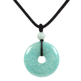 Justinstones Amazonite Gemstone 30mm Donut Beads Reiki Chakra Pendant Necklace Jewelry 22 Inches