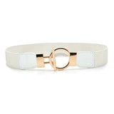 Redhorns Elastic Fabric Waist Belt For Women Dresses Round Buckle Design Stretchy Wide Ladies Belt For Saree Girls Jeans Free