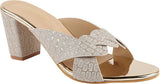 Shoetopia Women'S & Girl'S Golden Peep Toes Block Heels-Eu41,Gold,8,B09NC1HXCZ