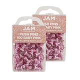 JAM PAPER Colorful Push Pins - Baby Pink Pastel Pushpins - 2 Packs of 100