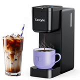 Tastyle Single Serve Coffee Maker Hot and Iced with Bold Brew, Small Coffee Machine for K Cup and Ground, Fits 7.3 Travel Mug,