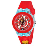 On Time Octus Kids Analouge Multi-Color Light Cute 3D Cartoon Character Boys And Girls Watch (Multicolour Dial & Red Colored Str