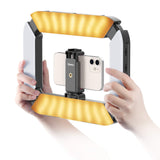 ULANZI Smartphone Video Rig with Light, Cell Phone Handheld Stabilizer with Ring Light 8500k Selfie Light for Filmaking Live Ste