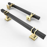 Asidrama 10 Pack 5 Inch(128mm) Matte Black and Gold Kitchen Cabinet Handles, Cabinet Pulls Kitchen Cabinet Hardware for Cupboard