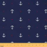 Anchor Fabric by The Yard,Ocean Adventure Upholstery Fabric,Nautical Coastal Ship Anchor Decorative Fabric for DIY Projects,Red