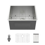 Kichae 23 Laundry Sink Undermount - 23x18 Inch Undermount Utility Sink Stainless Steel 13 Deep Single Bowl Under Counter Laundry