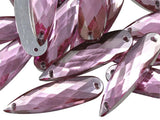 Allstarco 28x8mm Pink - Lt. CH13 Flat Back Teardrop Sew On Beads for Crafts Plastic Acrylic Rhinestones with Holes for Sewing, C
