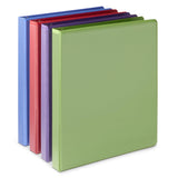 Amazon Basics Economy 3 Ring Binder, 1/2 Inch D-Ring, Easy Lock and Release, Holds up to 120 Sheets, 2 Pockets, Assorted Colors,