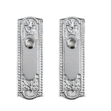 Renovators Supply 7 1/4 Inch Door Backplate Without Key Hole Chrome Finish Solid Brass Door Plate Powder Coated Ornate Beaded De