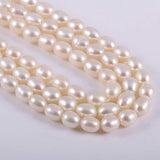 QSLLER Natural Pearl Freshwater Cultured Pearl Beads for Jewelry Making Oval Beads Punch Loose Beads Handmade DIY for Jewelry Ma
