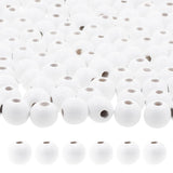 Mandala Crafts 600 12mm Round Large Wooden Beads for Crafts Macrame Supplies - Customizable White Natural Wood Beads Bulk with H