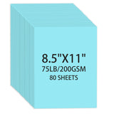 Light Blue Cardstock 8.5 X 11, 80 Sheets Card Stock, 75lb/ 200gsm Copy Paper, Cardstock Printer Paper For Art, Drawing, Invitati