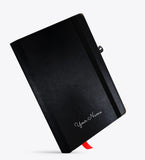 Brown Cloud Personalized Black Leather Cover Notebook/Diary, Uv Printed Personalised/Customized Message/Quote/Name For Personal/