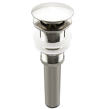 Brushed Nickel Pop Up Sink Drain Without Overflow, Bathroom Faucet Vessel Sink Drain Stopper 1-5/8 Without Overflow Fits 1.25 to