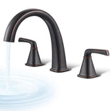 Brass Roman Gooseneck Tub Filler, Oil Rubbed Bronze Garden Tub Faucet Deck Mount Bath Faucet Set, 3 Hole High Flow with Valve &