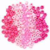 1200Pcs 6x9mm Pony Bead for Bracelet Making Kit, 5 Style Pink Colors Kandi Beads Bulk for Friendship Bracelet Kit, Hair Beads fo