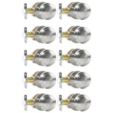 RAZCC Passage Door Knobs, 10 Pack Satin Nickel Door Knobs, for Hallway & Closet Non-Locking Interior Round Door Handles Keyless