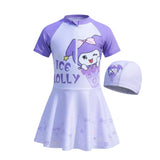 Jmt Wear Girls Frock Style Swimwear For Kids Girls Swim Dress One Piece Bathing Suit With Swim Cap Toddler Sun Protection Rash G