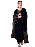 Libas Women'S Velvet Kurta Set (36966_Blue