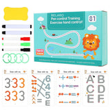 Reusable Magic Practice Copybook Kit for Kids, Writing Practice And Pen Control Workbook Set, Educational Learning Drawing Book,