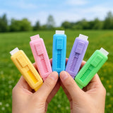 Retractable Pencil Eraser (Set of 5) Pastel Colours, Soft Rubber