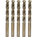 Metric Cobalt Drill Bits 13mm 5PCS, M35 high Speed Steel, high Hardness Straight Shank Drill, Mechanical or Hand Drill for Drill