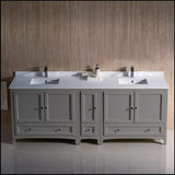 Fresca Oxford 84 Gray Traditional Double Sink Bathroom Cabinets W/Top & Sinks