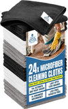 DAN RIVER 24Pack Microfiber Towels Ultra Absorbent, LintFree & StreakFree Kitchen Rags Cleaning for Home, & Car MustHave