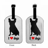 Zoczos French Bulldog Suitcase Tags Quote I Love Dogs Breed Cute Pet Puppy Animal Luggage Tag With Full Privacy Cover Leather St