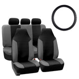 FH Group Car Seat Covers Full Set Royal Seat Cover-Universal Fit GRAY BLACK, Automotive Seat Covers,1-Piece Front Seat Covers,Ai