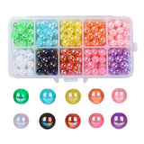 LiQunSweet 300Pcs 10 Colors Plastic Beads AB Color Plated Round for Women Bracelet Necklace Earrings Jewelry Making DIY Art Craf