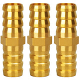 JoyTube Brass Hose Barb Fitting Metals Splicer Mender, 1 Barb Hose Union Fuel Gas Water Air (Pack of 3)