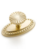JIASENBAO 5 Pack Brushed Gold Cabinet Knobs with Base Brass Flat Drawer Pulls Kitchen Cupboard Bathroom Dresser Cabinet Hardware