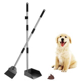 SCENEREAL Dog Pooper Scooper for Yard - Tray & Spade Set, Long Handle Metal Detachable Poop Scooper for Large Medium Small Dogs,