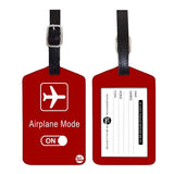 Nutcase Designer Luggage Travel Baggage Tags Set Of 2 With Name Card Inside Airplane Mode