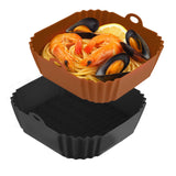 Boribim 9 Inch Large Air Fryer Silicone Liners - 2 PCS Square Reusable AirFryer Basket Liners for 5-8QT Air fryer, Air fryer Acc