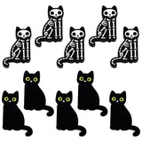10Pcs Cat Focal Beads for Pens One Side Cat One Side Skeleton Novelty Silicone Focal Beads for Keychain Making DIY Bracelets Lan