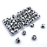 YOKUSHI 50 PCS Paw Printed Silicone Beads 15mm Bulk, Print Loose Rubber Round Focal Bead for Keychain Pens Necklace Bracelet Lan