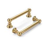 khtumeware 10 Pack 3-1/2 inch(89mm) Hole Center Brushed Brass Cabinet Pulls Solid Heavy-Duty Warm Brass Kitchen Cabinet Hardware