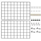CIKLCIX Metal Grid Wall Panel Black, Wire Photo Display Organizer, 17.3 11.8 Board, Picture Frame, 2-Pack Mesh Memo Board With